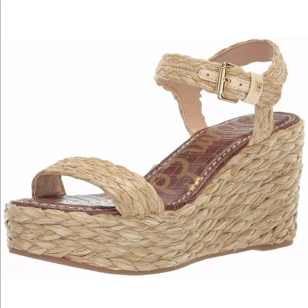 Sam Edelman Deena Beige Woven Wedges
